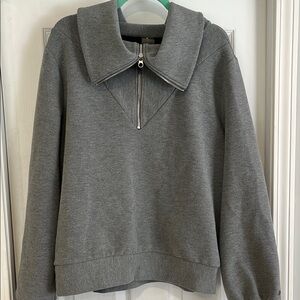 Gray Zip-Up Sweater